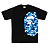 BAPE - Camiseta ABC Camo Side Big Ape Head "Preto/Azul" -NOVO- - Imagem 1