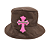 CHROME HEARTS - Chapéu Bucket Chum Cross Patch "Marrom/Rosa" -NOVO- - Imagem 1