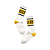 KAPITAL - Meia 144 Yarns Kountry (UNIDADE) "Branco/Amarelo" -NOVO- - Imagem 1