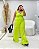 Calça Pantalona com Fenda Verde Lima Florescer Quality Moda Plus Size dvs Loja - Imagem 1