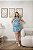 Conjunto Cropped e Saia Short Estampado Azul Florata Quality Moda Plus Size Milanjus Primavera - Imagem 1