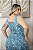 Conjunto Cropped e Saia Short Estampado Azul Florata Quality Moda Plus Size Milanjus Primavera - Imagem 2