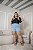 Short Alfaiataria Azul Florata Quality Moda Plus Size Milanjus Primavera - Imagem 1