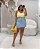 Saia Short Fivela Azul Quality Moda Plus Size Milliossi Primavera loja - Imagem 1
