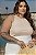 Regata Bordada Canelada Flower Quality Moda Plus Size Divas Primavera - Imagem 1