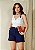 Short Barra Italiana Quality Moda Plus Size Miareli Primavera - Imagem 2