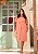 Vestido Midi com Cinto Salmão Quality Moda Plus Size Milliossi Primavera - Imagem 1
