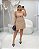 Vestido Botões Bege Quality Moda Plus Size Milliossi Primavera - Imagem 1