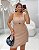Vestido Botões Bege Quality Moda Plus Size Milliossi Primavera - Imagem 2