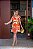 Vestido Estampado Laranja Quality Moda Plus Size Milliossi Primavera - Imagem 1