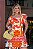 Vestido Estampado Laranja Quality Moda Plus Size Milliossi Primavera - Imagem 3