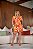 Conjunto Blusa e Saia Short Estampado Laranja Quality Moda Plus Size Milliossi Primavera - Imagem 1