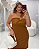 Vestido Ombro Único Canelado Marrom Quality Moda Plus Size Duas Primavera - Imagem 2