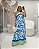 Vestido Salina Azul Floral Quality Moda Plus Size Duas Primavera - Imagem 1