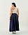 Saia Midi Marinho Quality Moda Plus Size Quebela Primavera - Imagem 2