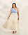 Saia Midi Off White Quality Moda Plus Size Quebela Primavera - Imagem 2