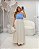 Saia Midi Off White Quality Moda Plus Size Quebela Primavera - Imagem 1