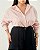 Camisa Listrada Rosa Quality Moda Plus Size Quebela Primavera - Imagem 3