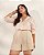 Camisa Listrada Bege Quality Moda Plus Size Quebela Primavera - Imagem 3