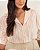 Camisa Listrada Bege Quality Moda Plus Size Quebela Primavera - Imagem 4
