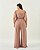 Macacão Recorte Marrom Quality Moda Plus Size Quebela Primavera - Imagem 2