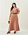 Vestido Fenda Marrom Quality Moda Plus Size Quebela Primavera - Imagem 4