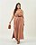 Vestido Fenda Marrom Quality Moda Plus Size Quebela Primavera - Imagem 1