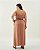 Vestido Fenda Marrom Quality Moda Plus Size Quebela Primavera - Imagem 2