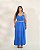 Vestido Fenda Azul Quality Moda Plus Size Quebela Primavera - Imagem 2