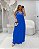 Vestido Fenda Azul Quality Moda Plus Size Quebela Primavera - Imagem 1