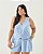 Conjunto Colete e Shorts Azul Quality Moda Plus Size Quebela Primavera - Imagem 3