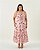 Vestido Midi Floral Rosa Quality Moda Plus Size Quebela Primavera - Imagem 4