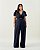 Conjunto Cropped Nó e Pantalona Marinho Quality Moda Plus Size Quebela Primavera - Imagem 1