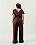 Conjunto Cropped Nó e Pantalona Marrom Quality Moda Plus Size Quebela Primavera - Imagem 2