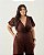 Conjunto Cropped Nó e Pantalona Marrom Quality Moda Plus Size Quebela Primavera - Imagem 4