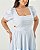 Vestido Midi Meia Manga Azul Quality Moda Plus Size Quebela Primavera - Imagem 3
