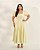 Vestido Midi Meia Manga Amarelo Quality Moda Plus Size Quebela Primavera - Imagem 3