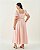 Vestido Midi Meia Manga Laranja Quality Moda Plus Size Quebela Primavera - Imagem 2