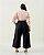 Calça Pantacourt Preta Quality Moda Plus Size Quebela Primavera - Imagem 2