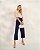 Calça Pantacourt Marinho Quality Moda Plus Size Quebela Primavera - Imagem 4