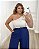 Calça Pantacourt Marinho Quality Moda Plus Size Quebela Primavera - Imagem 6