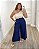 Calça Pantacourt Marinho Quality Moda Plus Size Quebela Primavera - Imagem 1