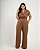 Macacão Alfaiataria Marrom Quality Moda Plus Size Quebela Primavera - Imagem 1