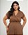 Macacão Alfaiataria Marrom Quality Moda Plus Size Quebela Primavera - Imagem 4