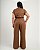 Macacão Alfaiataria Marrom Quality Moda Plus Size Quebela Primavera - Imagem 2