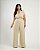 Macacão Alfaiataria Bege Quality Moda Plus Size Quebela Primavera - Imagem 1
