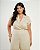 Macacão Alfaiataria Bege Quality Moda Plus Size Quebela Primavera - Imagem 4
