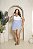 Shorts Saia Listrado Azul Quality Moda Plus Size Milanjus Verão - Imagem 1
