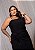 Vestido Longo Alfaiataria Preto Estampada Quality Moda Plus Size Milliossi Verão - Imagem 4