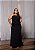 Vestido Longo Alfaiataria Preto Estampada Quality Moda Plus Size Milliossi Verão - Imagem 1